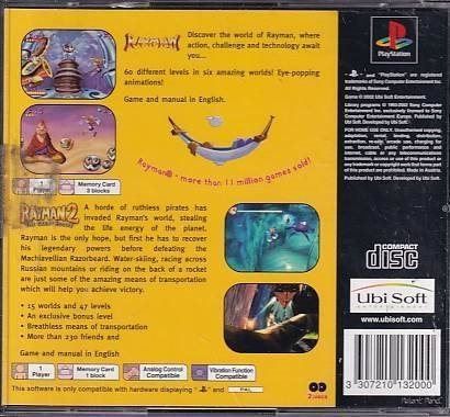 Rayman 1 and 2 - PS1 (B Grade) (Genbrug)